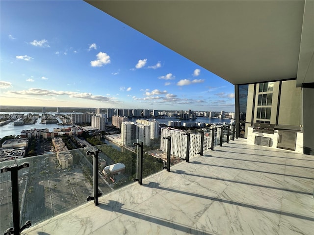 balcony with a water view