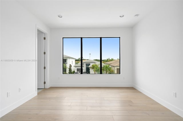 empty room featuring light wood-type flooring