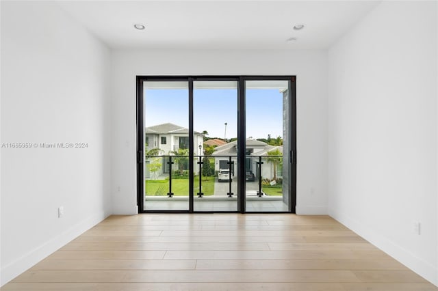 empty room featuring light wood-type flooring