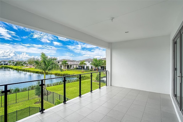 balcony with a water view