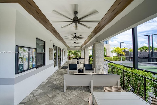 8095 Crystal Downs Ave, Boca Raton, FL 33434 - patio / terrace featuring ceiling fan and an outdoor hangout area