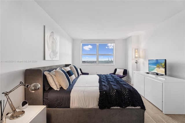 bedroom featuring light hardwood / wood-style floors