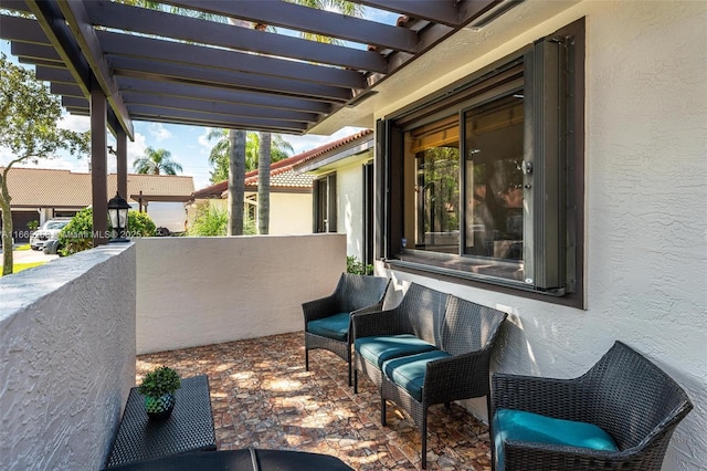 7037 Marlberry Ln, Tamarac, FL 33321 - view of patio / terrace with a balcony and a pergola