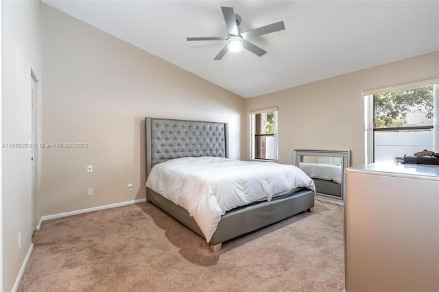 7037 Marlberry Ln, Tamarac, FL 33321 - bedroom featuring baseboards, multiple windows, light carpet, and vaulted ceiling