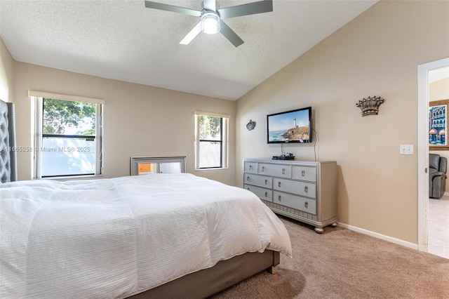 7037 Marlberry Ln, Tamarac, FL 33321 - bedroom featuring a ceiling fan, multiple windows, light carpet, and vaulted ceiling