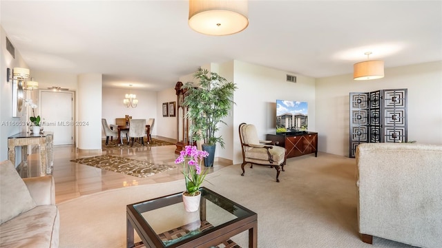 view of carpeted living room