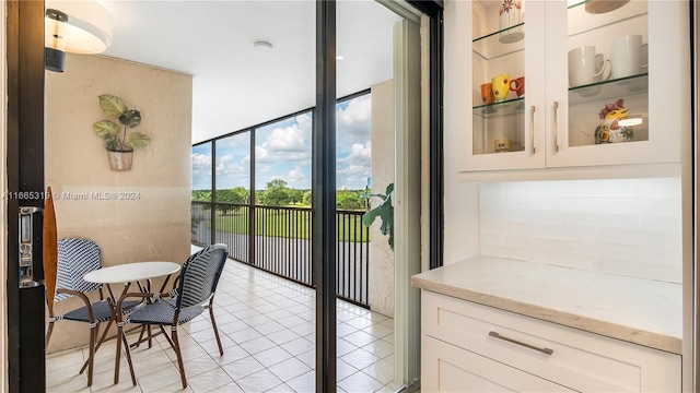 interior space with expansive windows