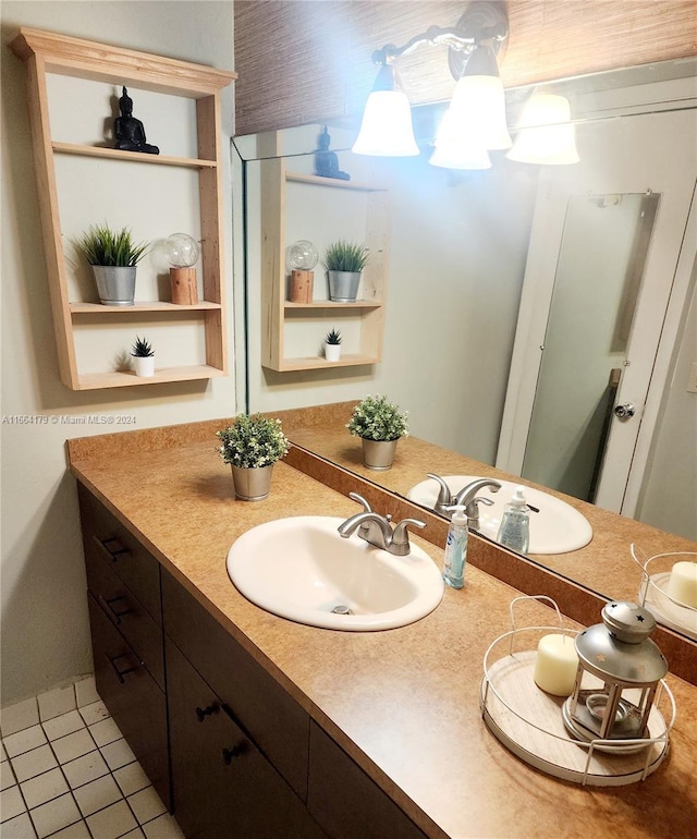 bathroom featuring vanity and tile patterned floors