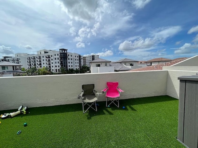 view of patio / terrace featuring a balcony and an outdoor hangout area