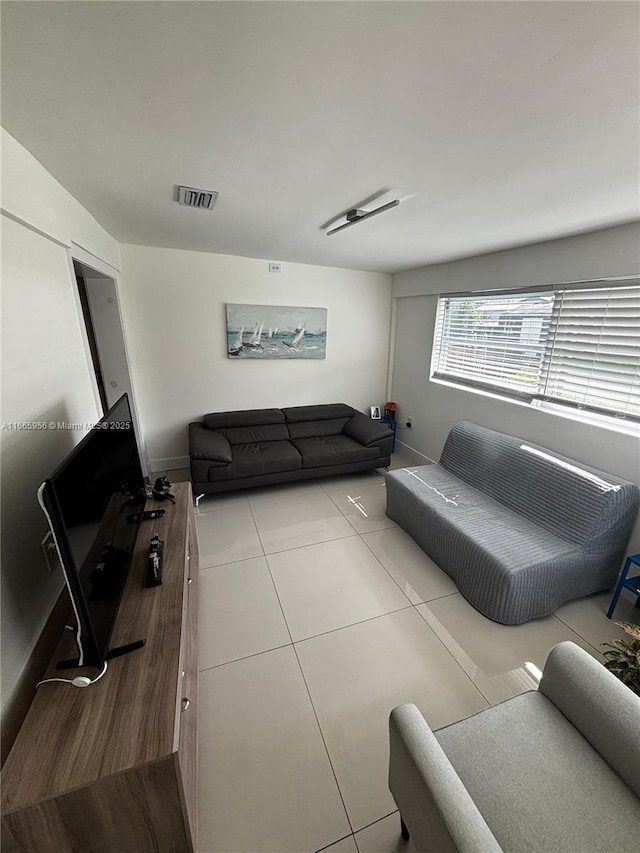 view of tiled living room