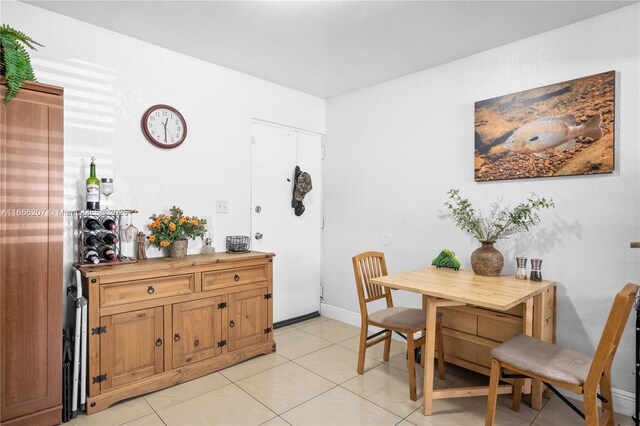 view of tiled dining room