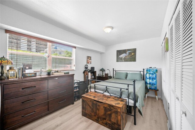 bedroom featuring light hardwood / wood-style flooring