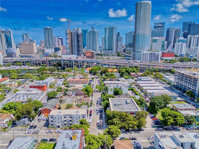 bird's eye view with a view of city