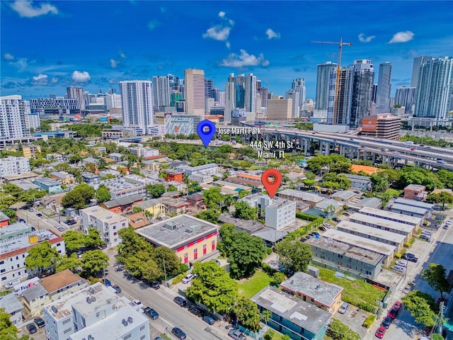 drone / aerial view featuring a view of city