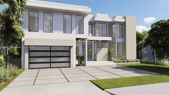 2018 NE 31st Ave, Fort Lauderdale, FL 33305 - contemporary house with a garage and a front lawn