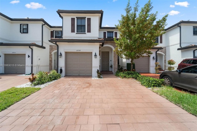 view of front of home with a garage