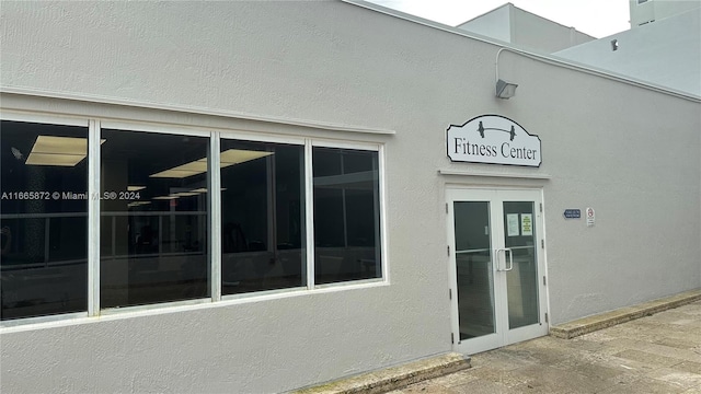 exterior space featuring french doors