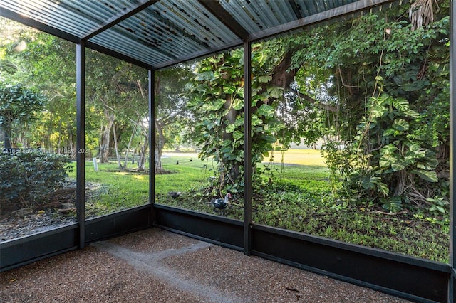 view of unfurnished sunroom