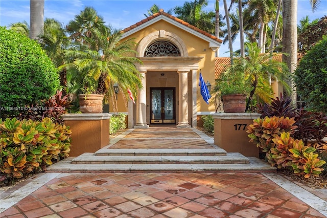 entrance to property with french doors