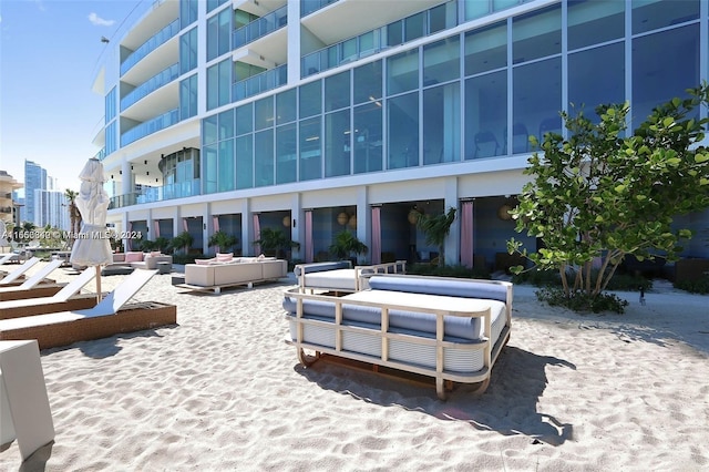 view of patio with a balcony