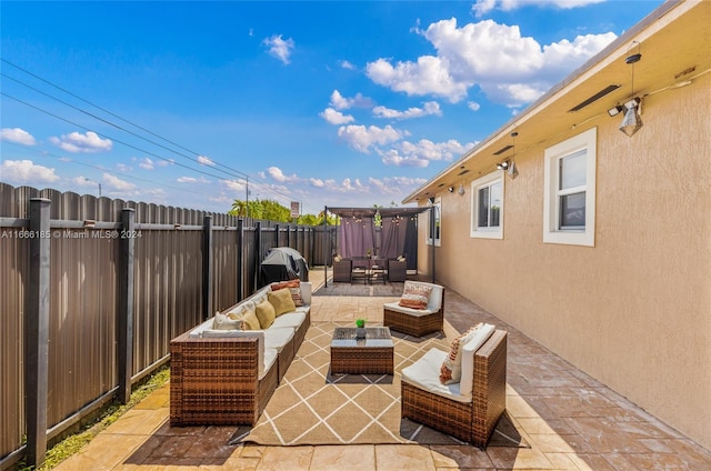 view of patio / terrace featuring an outdoor hangout area