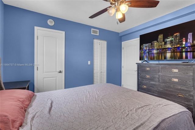 bedroom with ceiling fan