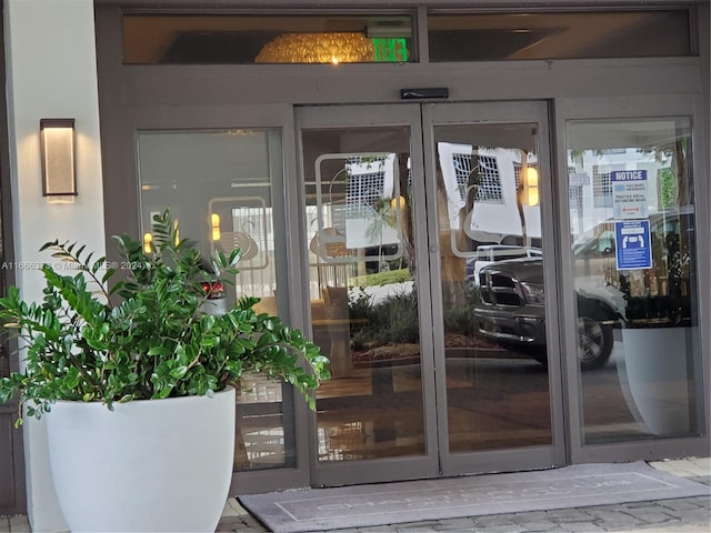 entrance to property with french doors