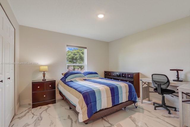 bedroom with a closet