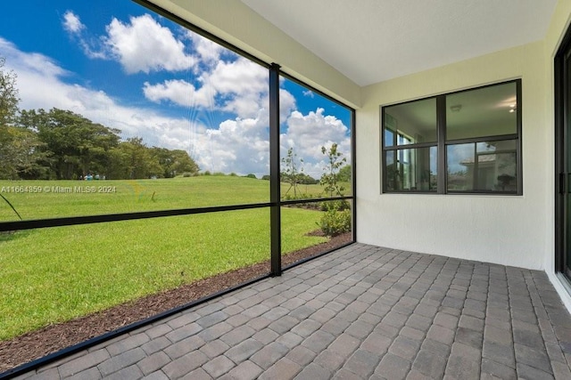 view of unfurnished sunroom