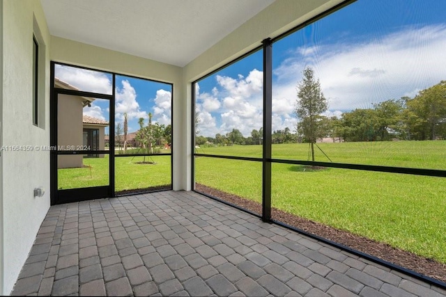 view of unfurnished sunroom