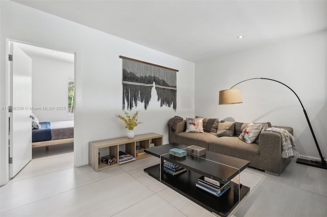 view of tiled living room