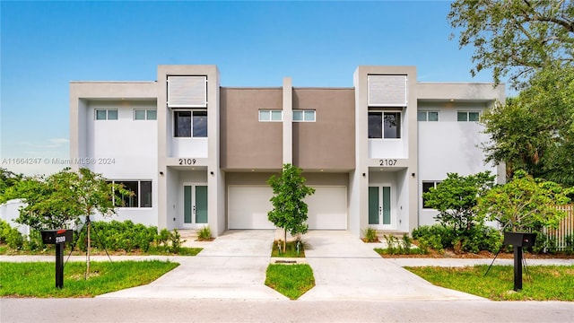 view of building exterior with a garage