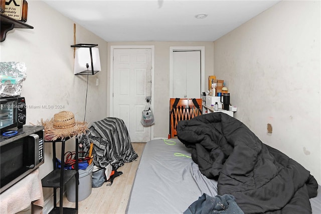 bedroom featuring light hardwood / wood-style flooring