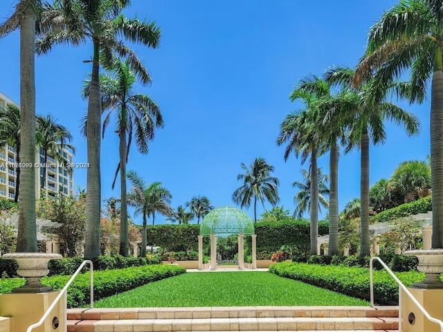 view of home's community with a lawn