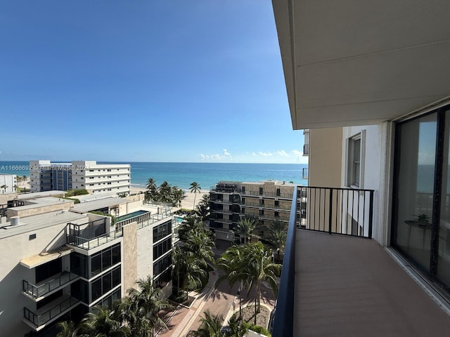 balcony with a water view