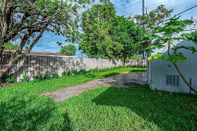 view of yard with a patio area