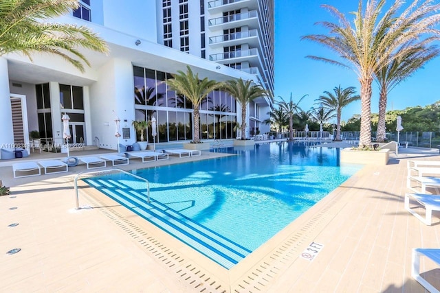 view of pool with a patio