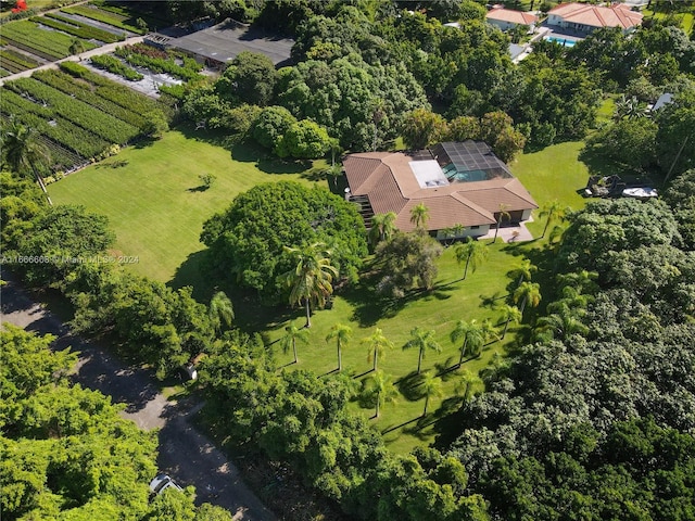 bird's eye view with a rural view