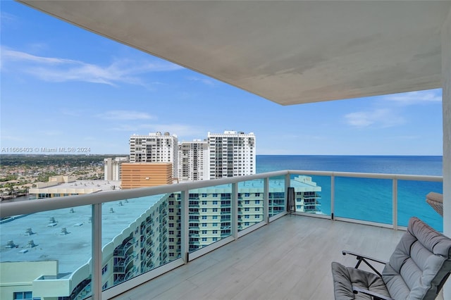 balcony with a water view