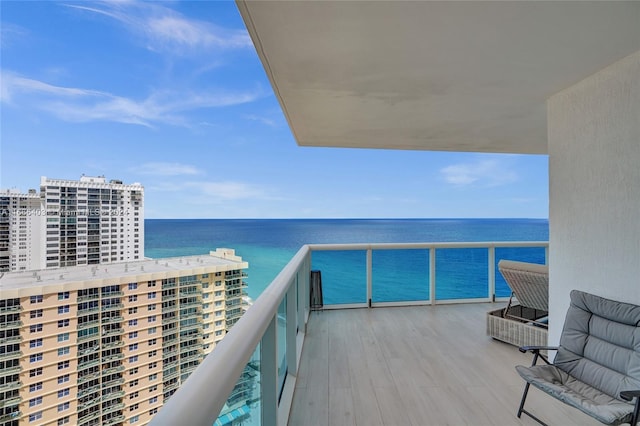 balcony with a water view