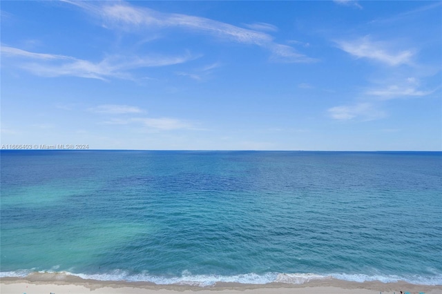 property view of water with a beach view