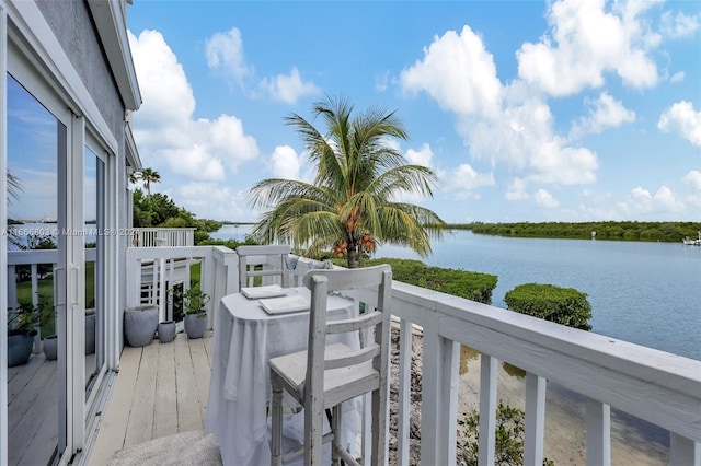 balcony with a water view