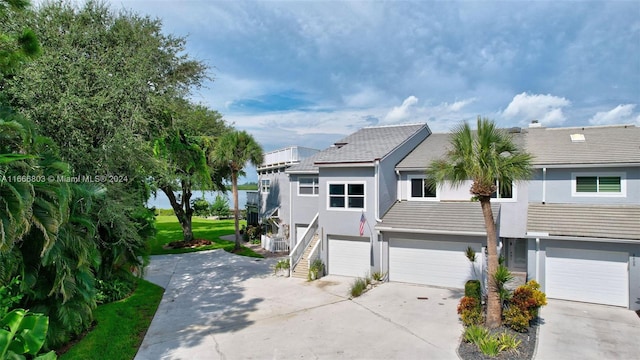 exterior space featuring a garage