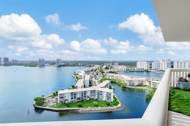 water view with a city view