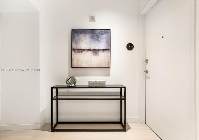 interior space featuring light wood-type flooring