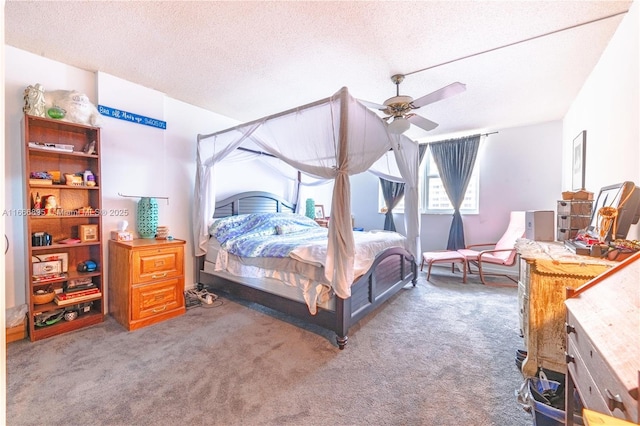 1849 S Ocean Dr Unit 415, Hallandale Beach, FL 33009 - carpeted bedroom featuring a textured ceiling and ceiling fan