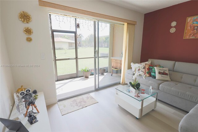12750 SW 15th St Unit 106D, Pembroke Pines, FL 33027 - living area with healthy amount of natural light and light wood-type flooring