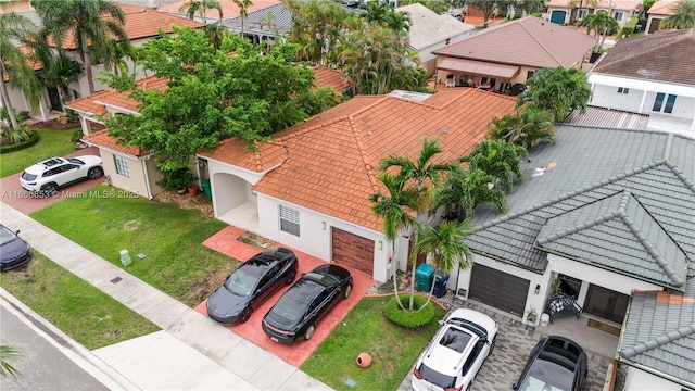 aerial view with a residential view