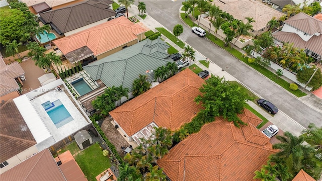 aerial view with a residential view