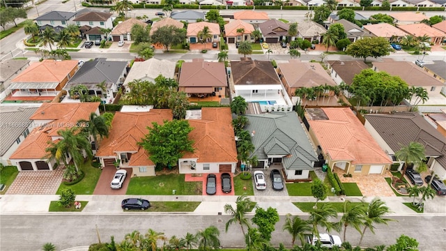 aerial view with a residential view